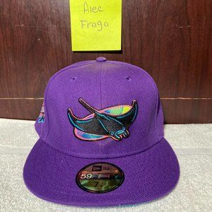 New Era TB Rays 4Ucaps Exclusive 7 1/8 1998 inaugural season